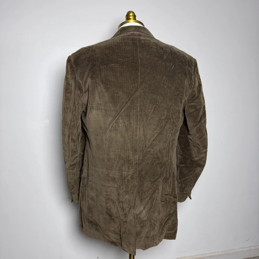 1980s‎ Brooks Brothers Blazer Mens 41L Brown Solid Corduroy 2-Button USA Made
